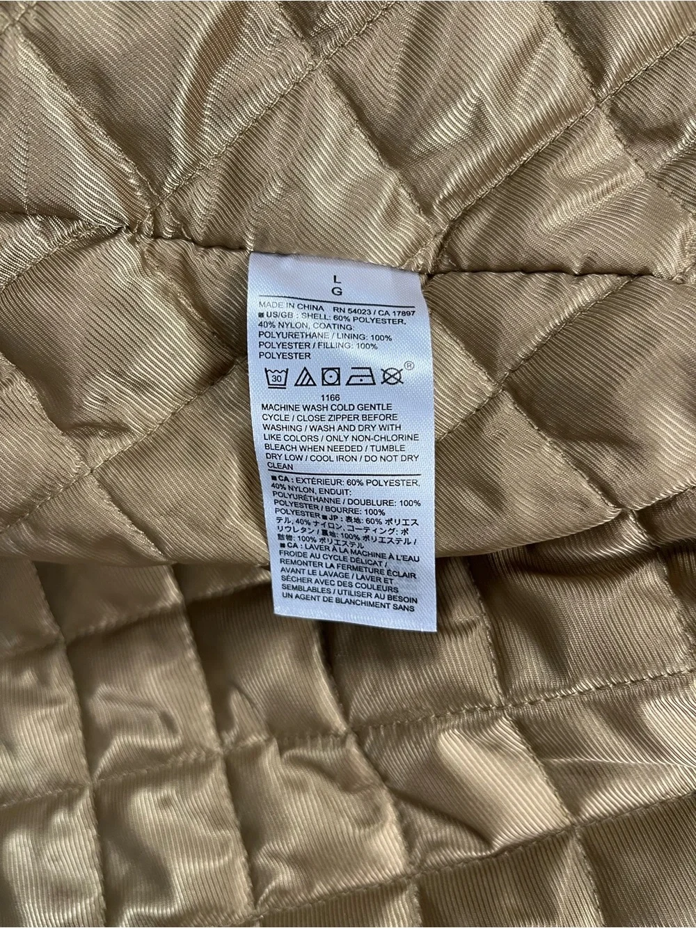 Banana Republic Men's Padded Mock Neck Lightweight Zip Front Jacket Tan Size L